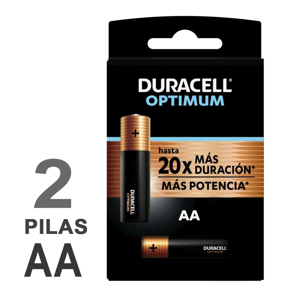 2 Pilas Duracell Optimum AA - Máximo Rendimiento y Potencia Extra