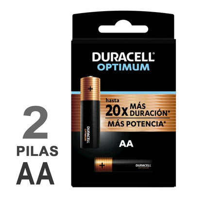 2 Pilas Duracell Optimum AA - Máximo Rendimiento y Potencia Extra