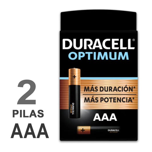 2 Pilas Duracell Optimum AAA - Máximo Rendimiento y Potencia Extra