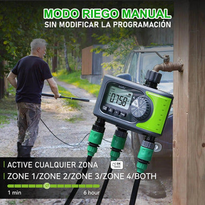 modo manual temporizador de riego rainpoint