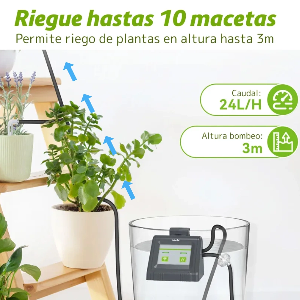Kit de riego autómatico por goteo - USB Smart - Hasta 10 maceteros