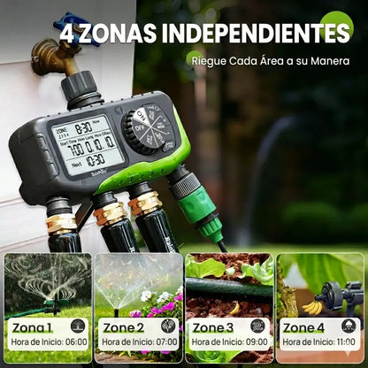 Programador de Riego Automático digital - 4 zonas / estaciones